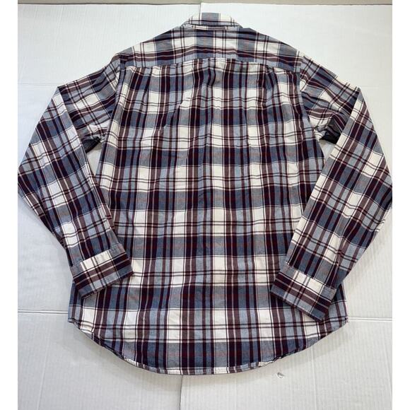 Sewn For J. Crew Cotton Classic Plaid Button-Up Shirt Men’s Blue White Red Sz S - Picture 10 of 12